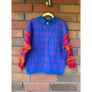 Warm and Wonderful‎ Bows Fair Isle Sweater Princess Diana RARE | Size Large